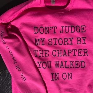 Size large story sweat shirt